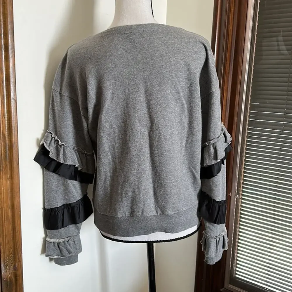 J. Crew | Ruffle Sleeve Long Sleeve top Size S